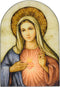 Sacred Traditions The Immaculate Heart of Mary Icon 7 Inch Wood Arched Plaque...