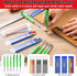 Hiboom 7 Pcs Carpenter Mechanical Pencil 2-in-1 Set with 54 Pcs Solid Refills Carbide Scriber and Deep Hole Marker Woodworking Construction Built ...