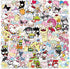 100pcs Sanrio Cartoon Stickers for Kids, Kawaii Hello Kitty Melody Kuromi Gift for Teen Girl Laptop Travel Case Phone Bike Water Bottle Guitar Com...