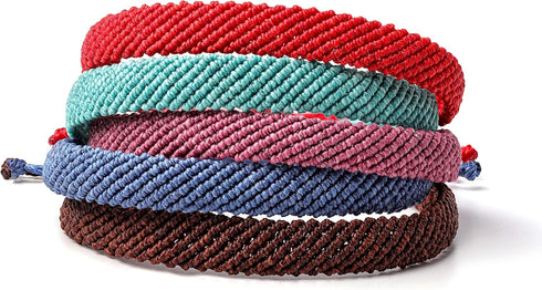 Handmade Waterproof Waxed Thread Woven Bracelet or Anklet - Unisex, Adjustable Beach Jewelry, Friendship Bracelets, Boho Bracelet, Minimalist, Fes...