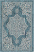 Unique Loom Outdoor Traditional Collection Area Rug - Antique (2' x 3' 1" Rectangle Teal/Ivory)...