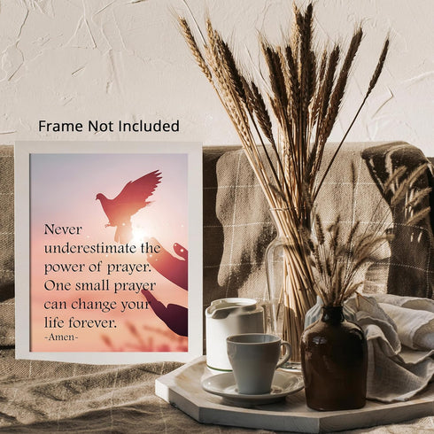 Posterizer 1 pcs-Never Underestimate The Power of Prayer-Religious Posters- Gifts for Christians-Decor for Church, Sunday School Classroom- unfram...