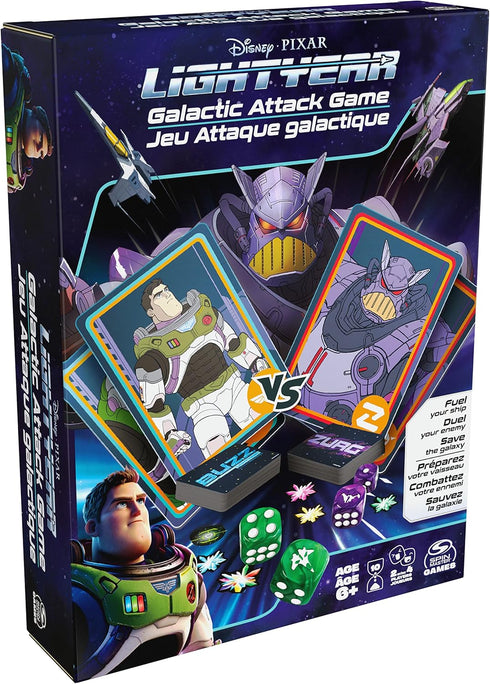 Disney Pixar Lightyear, Galactic Attack Card Dice Game Buzz Lightyear Emperor Zurg Toy Story Action Movie Board Game Toy, for Kids Ages 6 and up...