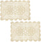 kilofly Crochet Cotton Lace Table Placemats Doilies Set, 2pc, Oblong, Beige,15 x 23 inch...