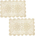 kilofly Crochet Cotton Lace Table Placemats Doilies Set, 2pc, Oblong, Beige,15 x 23 inch...
