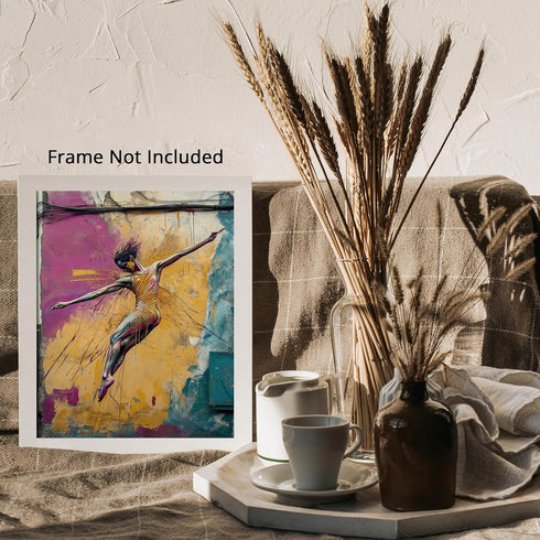 Posterizer-color paint splashes-dancer on mural street graffiti -3-Retro Art-Abstract & Modern Art-Gift for Street Art, Mural Fans- unframed wall ...