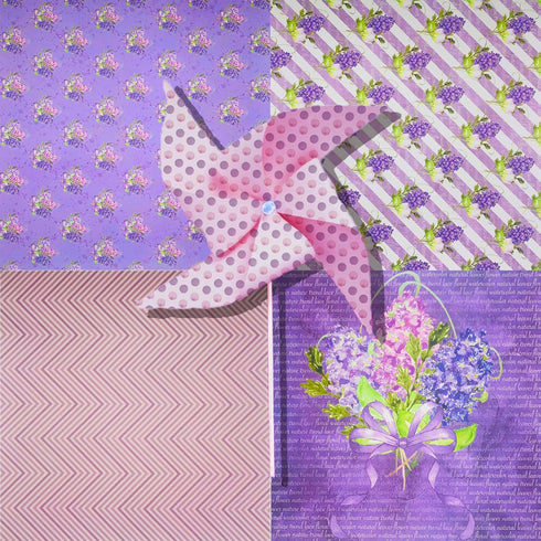 12"x12" Purple Card Paper, Single-Sided Heavyweight Paper Pack, Journaling Scrapbooking Supplies for Crafting Background Aesthetic Room Decor - 24...