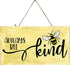 Farmhouse Honey Bees and Lemons Hanging Wood Wall Sign (Always Bee Kind)...