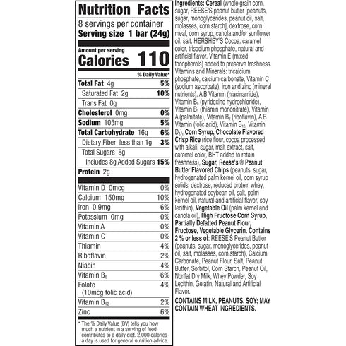 REESE'S Puffs Cereal Treat Bars, Peanut Butter and Cocoa, Snack Bars, 8 Ct, 6.8 oz...