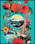 Posterizer 1 pcs-landscapes and flowers retro collage-Landscape & Nature Art-Abstract & Modern Art-Gift for Nature, Surfers and Beach Lovers-Gift ...