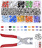 Mandala Crafts Metal Snap Button Kit - Snap on Buttons & Snap Fastener Tool - 9.5mm Colorful Metal Snaps Buttons Snap Closures Sewing Snaps for Cl...
