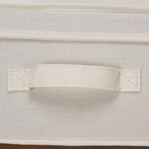 Household Essentials 113 Storage Box with Lid and Handle - Natural Beige Canvas - Large...
