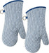 1 Pair Yarn Dyed Oven Mitts 100% Cotton Heat Resistant 470 Degree Gloves Men Women Cooking Baking Barbecue BBQ Microwave Crafting Machine Washable...