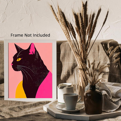 Posterizer 1 pcs-cute colorful art for cat lovers-Abstract & Modern Art-Art for Animal Lovers-Gift for Men Women Entrepreneur Teens - UNFRAMED Wal...