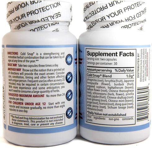 Cold Snap Herbal Supplement 60 Capsules, 2 Pack...