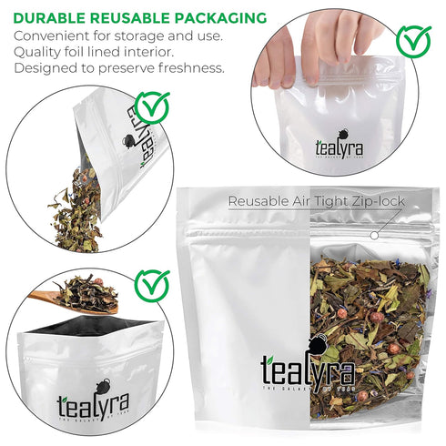 Tealyra White Champagne Loose Leaf Tea - High Antioxidants - Natural - Hot & Iced - Low Caffeine - 100g (3.5oz)...