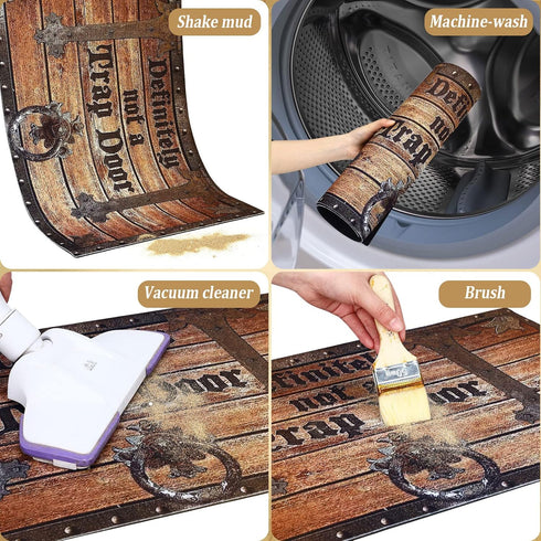 Definitely Not a Trap Doormat Non Slip Welcome Mat Indoor and Outdoor Funny Doormat Absorbent Washable Front Door Mats Floor Rugs for Warm House G...