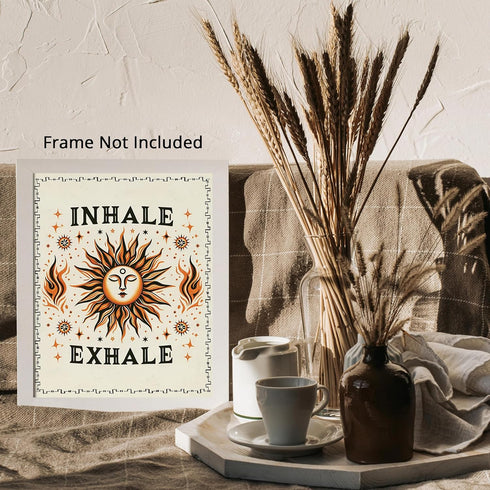 Posterizer 1 pcs-Inhale Exhale Boho Yoga Typographic Print-Quotes and Poems-Gift For Buddhism Meditation philosophy Fans- unframed wall art...