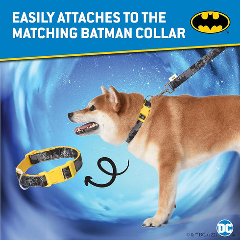 DC Comics Vintage Batman Collection 6 Foot Dog Leash (72 inch) | Cute Yellow and Black Dog Leash Easily Attaches to Any Dog Collar or Harness | 6 ...