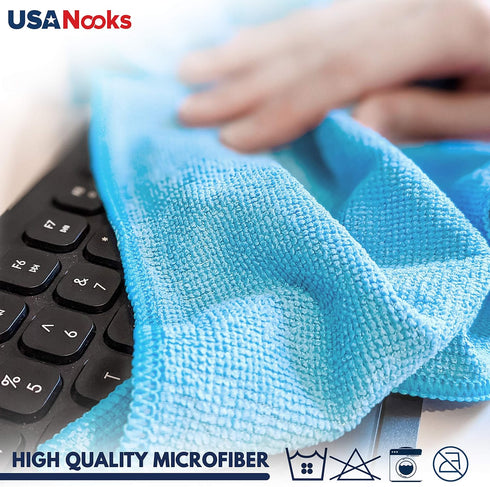 Microfiber Cleaning Cloth - Turq - 12Pcs (12.5x12.5 inch) High Performance - 1200 Washes, Ultra Absorbent Car Towel Traps Grime & Liquid for Strea...