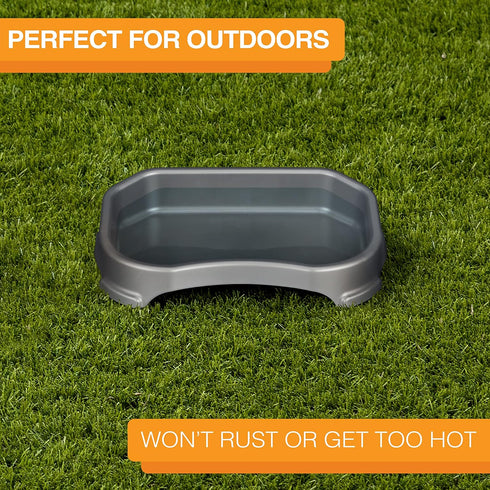 Neater Pet Brands Big Bowl - Extra Large Bowl for Cats or Small Dogs - Large Surface Area (8 Cups Capacity, Gunmetal Grey)...