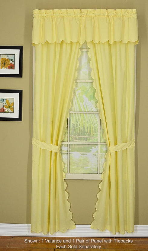 Today's Curtain, Orleans Scallop Curtain, Buttercup 45" Panel Pair and Tieback,4-Piece-Set, 60" W x 45" L, Buttercup...