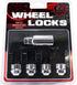 Wheel Accessories Parts 4 Locks + Key M12 x 1.5 12 x 1.5 Thread Open End 0.83" Long Locking Wheel Lug Nuts Lock Chrome Dual Hex Key 13/16" and 3/4...