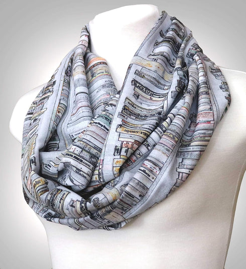Book infinity scarf Library Bookshelves womens literary gifts nerdy bookworm book lover...