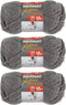 Bernat Softee Chunky 3-Pack Yarn, 2.8oz, Super Bulky 6 Gauge -True Grey - Machine Wash & Dry......