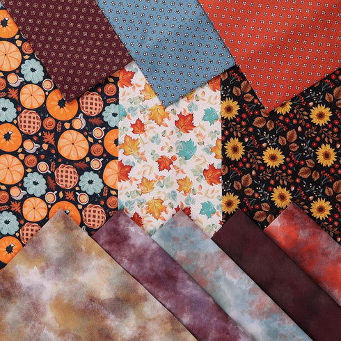 Mook Fabrics Cotton 2024 Fall Vintage Blender, Blue Cut by The yard...