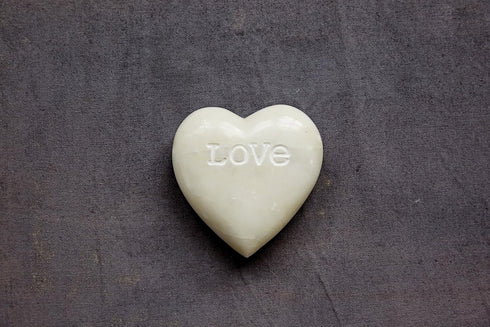 Creative Co-Op Soapstone Heart Decoration Engraved Love,White...