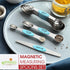 Spring Chef Stainless Steel Magnetic Measuring Spoons Set of 8 with Leveler, Nesting Metal Teaspoon & Tablespoon Measuring Spoons, Fits in Spice J...