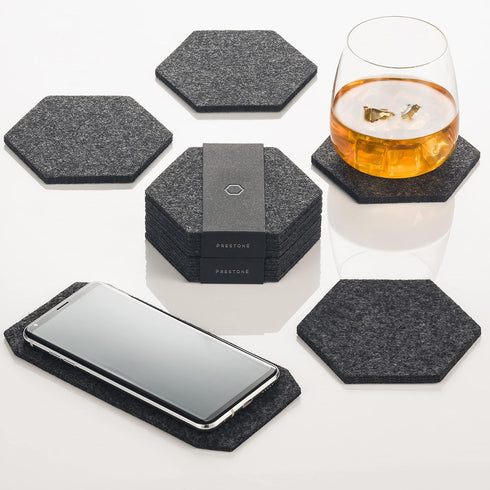 Coasters for Drinks Set of 9, Absorbent Felt Coasters with Holder and Unique Phone Coaster, Perfect Housewarming Gift...