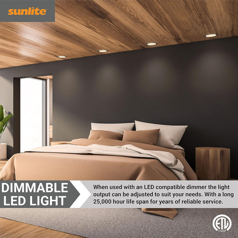 Sunlite 80124 LED PAR16 Long Neck Recessed Spotlight Bulb, 7 Watt, (75W Halogen Replacement), 500 Lumens, Medium (E26) Base, Dimmable, ETL Listed,...