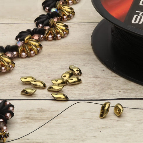 The Beadsmith S-Lon Fire – Braided and Fused Bead Thread – 4lb. Test, 003”/.07mm Diameter, 50 Yard Spool, Black Color – Super Strong Stringing Mat...
