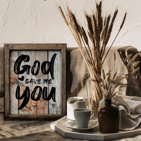 Posterizer 1 pcs-God gave me you-Romantic Art-Religious Posters-Gifts for Women-Gifts for Christians - Gift for Anniversary, Engagement or Wedding...