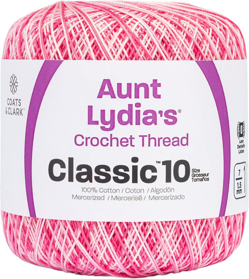 Red Heart Crochet, Cotton Classic Size 10, Shades of Pink (154-15)...