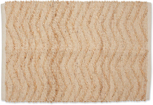 DII Woven Rugs Collection Hand-Loomed Jute, 2x3', Off-White Chevron...