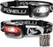 Foxelli LED Headlamp Flashlight for Adults & Kids, Running, Camping, Hiking Head Lamp with White & Red Light, Lightweight Waterproof Headlight wit...