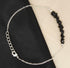 Gempires Natural Black Tourmaline Chips Bar Bracelet, 3-4 mm Chips With 7+1 inch Adjustable Silver Plated Chain (Black Tourmaline)...