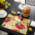 Greeeen Placemats Set of 6 Red Apples Place Mat for Dining Table Washable Cotton Linen Table Mats...