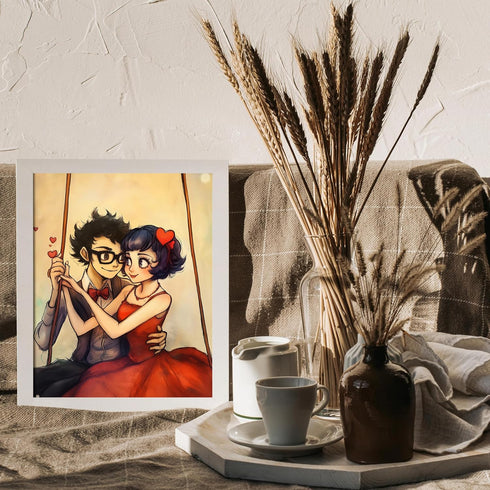 Posterizer 1 pcs-cute quirky couples art-Valentine's day inspired -2-Romantic Art-Holiday Poster Collection-Gift for Couples boyfriend girlfriend ...