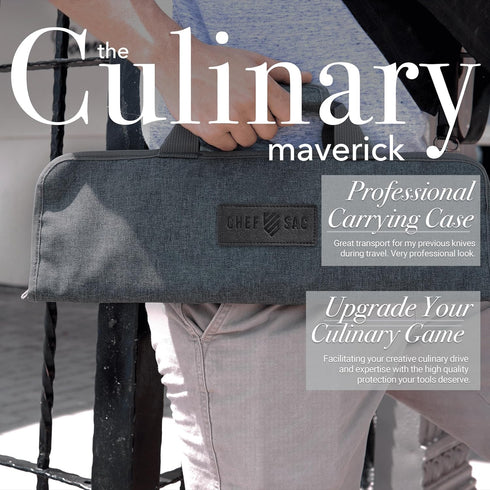 Chef Knife Roll Bag Travel Case | 8 Pockets for Knives & Tools | 2 Flaps with Cleaver & Mesh Pocket | Honing Rod Slot | Chef Knife Case for Profes...