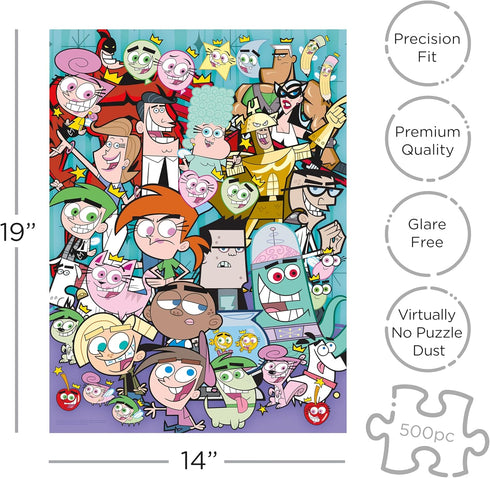 AQUARIUS Fairly Odd Parents Puzzle (500 Piece Jigsaw Puzzle) - Glare Free - Precision Fit - Virtually No Puzzle Dust - Officially Licensed Nickelo...