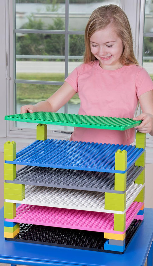 Strictly Briks Classic Big Briks Stackable Baseplates, Large Pegs for Ages 3 and Up, 100% Compatible with All Major Brands, Green, 1 Piece, 13.75"...