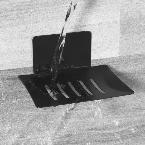 Soap Dish for Shower, 5 Slot Self-Adhesive Soap Holder for Bathroom, Wall Mounted Shower Soap Holder, Stainless Steel Soap Tray Black...