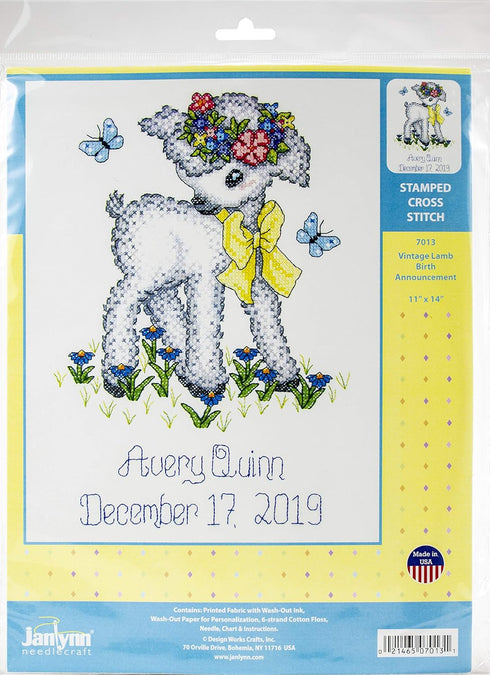 Janlynn Stamped Cross Stitch Kit, White...