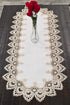 Gold European Lace, Antique Jacquard Fabric, Table Runner, Dresser Scarf, Coffee Table Runner (16Wx44L)...