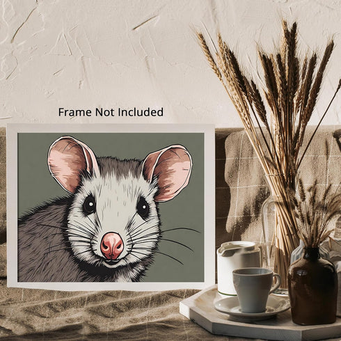 Posterizer 1 pcs- Cute possum portrait with a pastel green background-Art for Animal Lovers- Gift for Men Women Entrepreneur Teens-Decor for Home ...