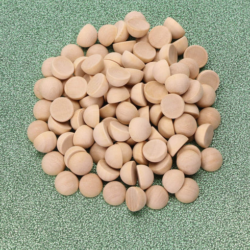 Shapenty Half Round Unfinished Wooden Balls Smooth Split Wood Ball Beads for Christmas Ornaments Painting Woodworking Crafting Projects DIY Wreath...